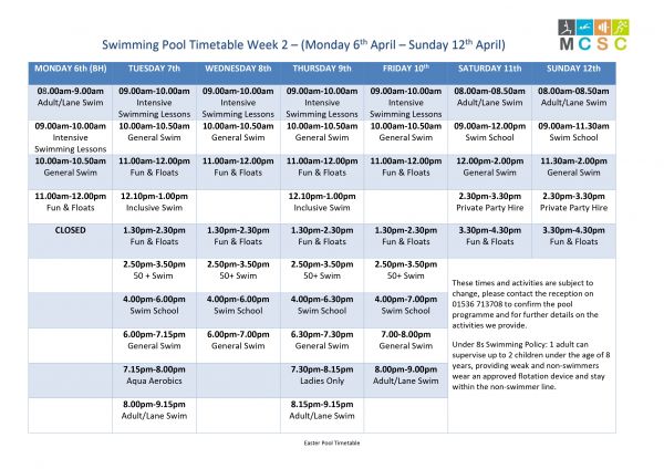 Pool Timetable Easter 26 page 3